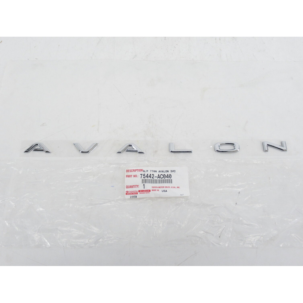 TOYOTA AVALON Sedan XX30 Rear Lid Nameplate Badge 75442AC040 NEW GENUINE